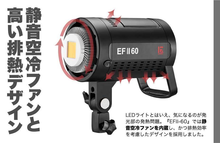 JINBEI 60W LEDライト本体（デイライト） - 撮影機材、撮影用
